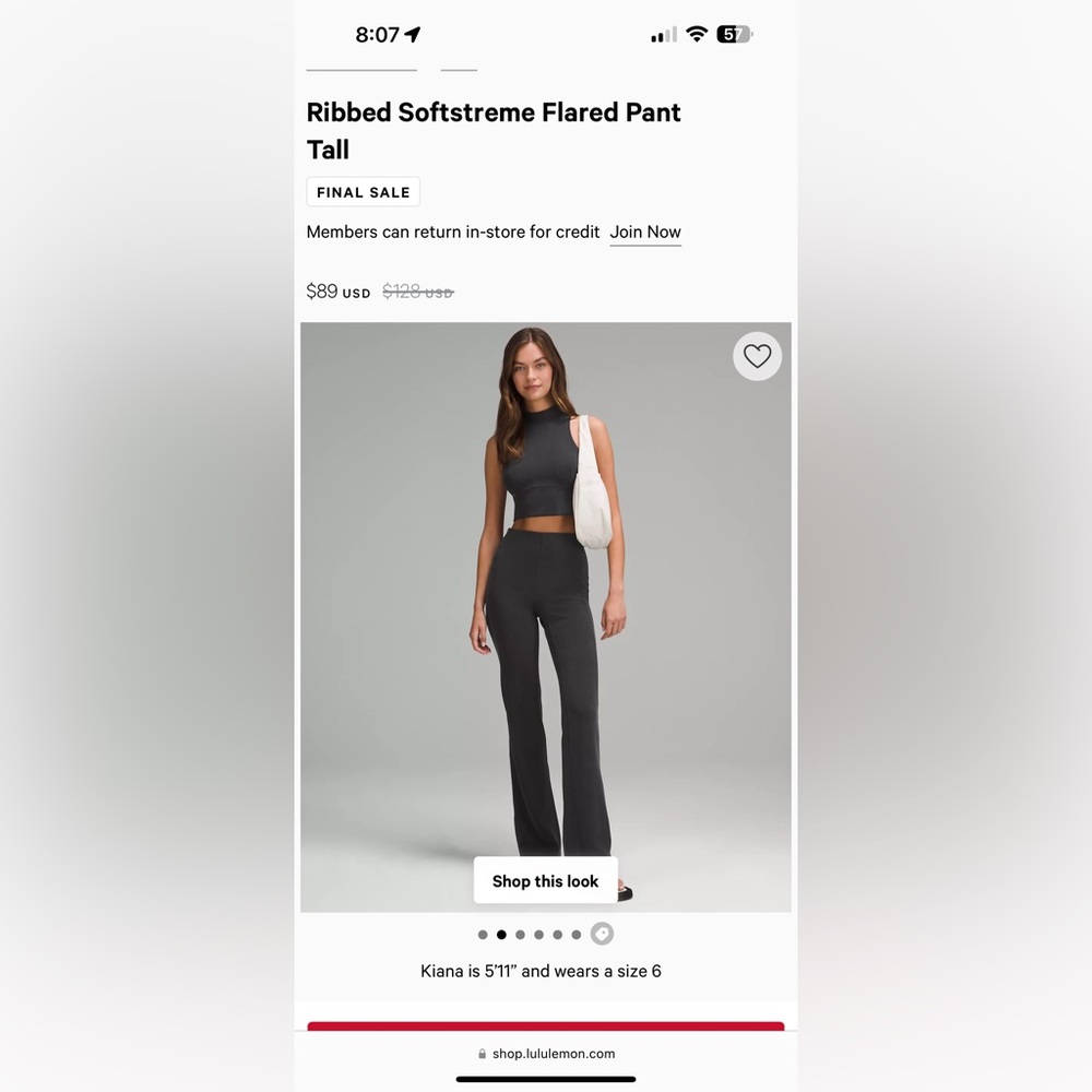 COPY - NWOT Lululemon soft stream flared pant